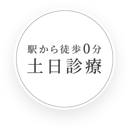 駅から徒歩0分 土日診療